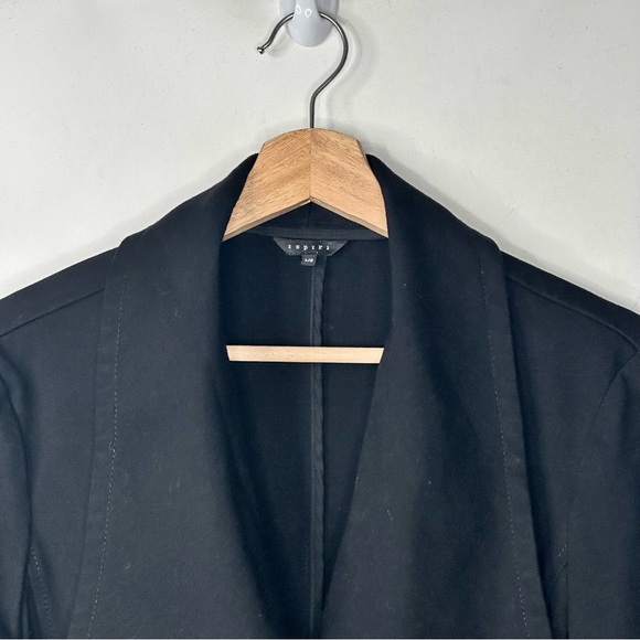 Ispiri Black Blazer Jacket Long Sleeves Stretch One Button - Picture 3 of 8
